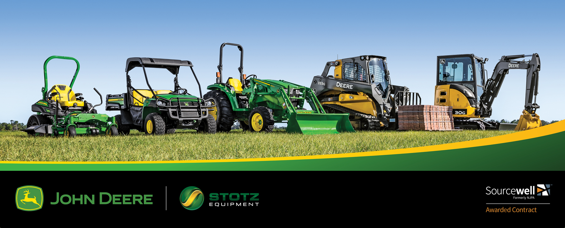 Image of John Deere equipment lineup.