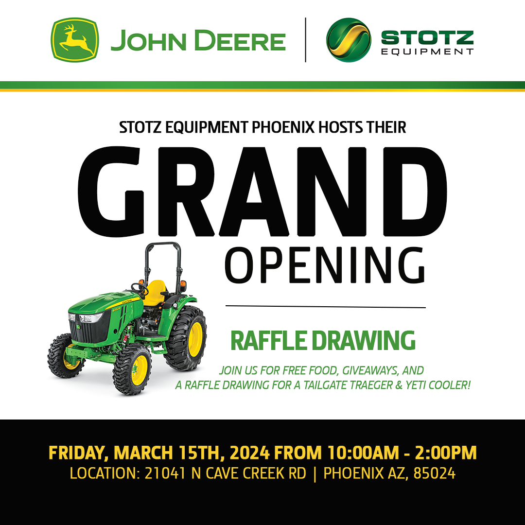 Image of Phoenix Grand Opening Flyer with picture of John Deere Tractor