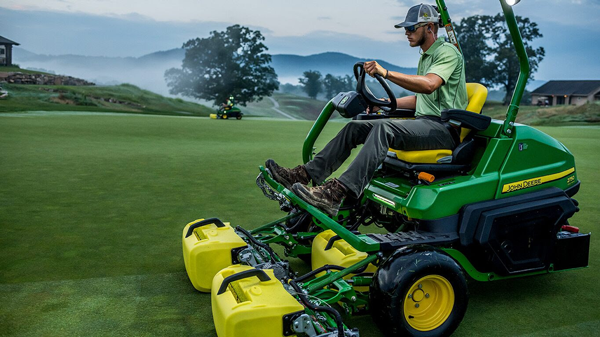 Image of John Deere Z Track Mower in use.