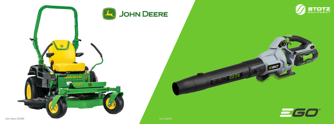 Image of John Deere Mower and EGO Blower
