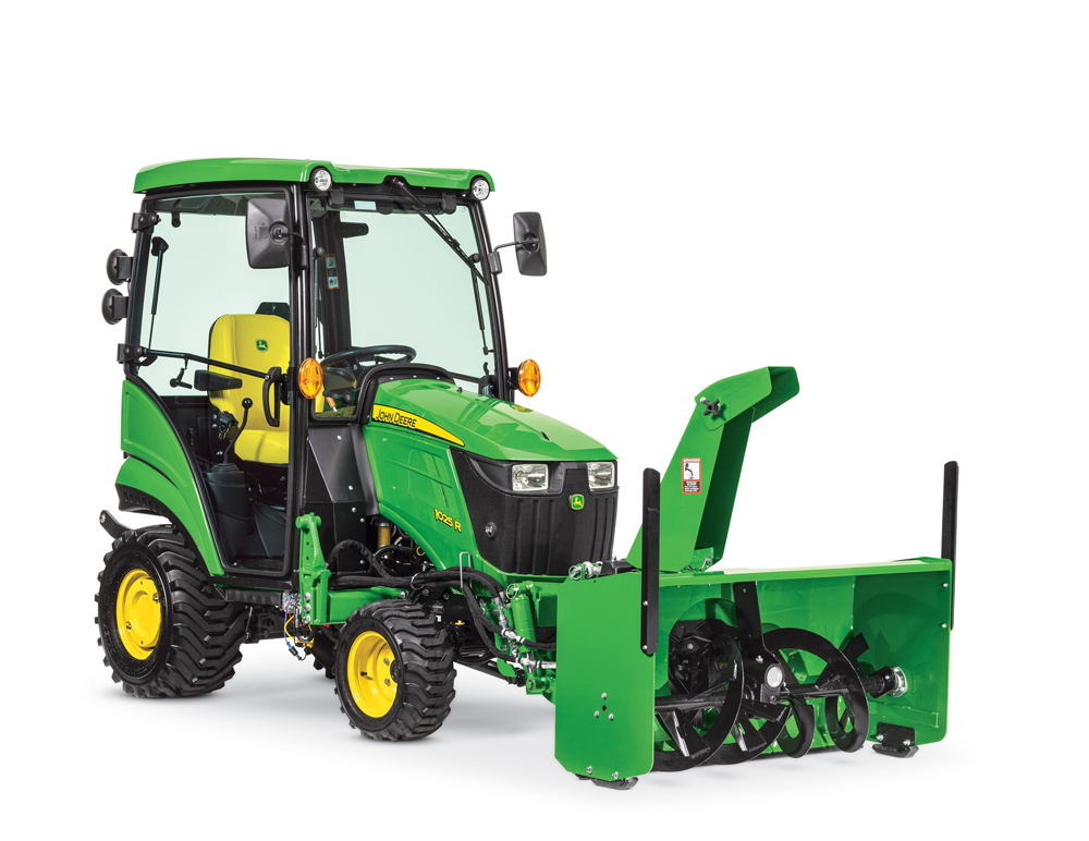 Image of John Deere Compact Tractor with Snow Blower