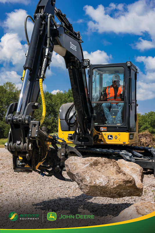 John Deere Compact Excavators Coupled with engcon® Tiltrotators:  Now Available at Stotz Equipment
