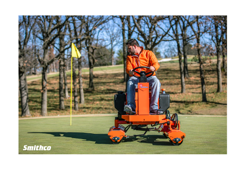 Image of man operating a Smithco Greens Rolller