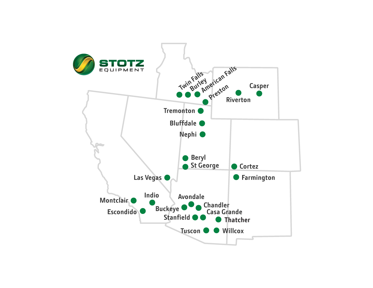 Map of Stotz Equipment store locations