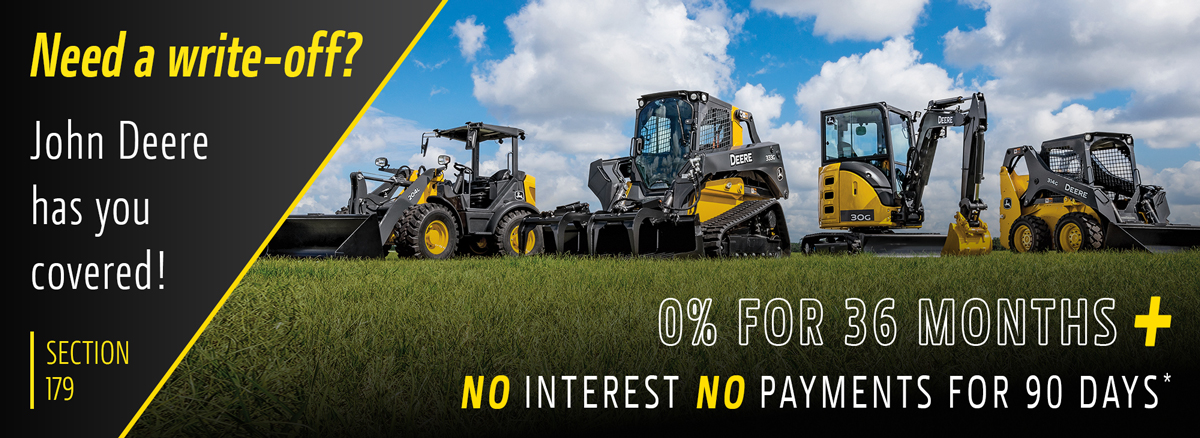 Image of John Deere Compact Construction Equipment with Offer Graphics